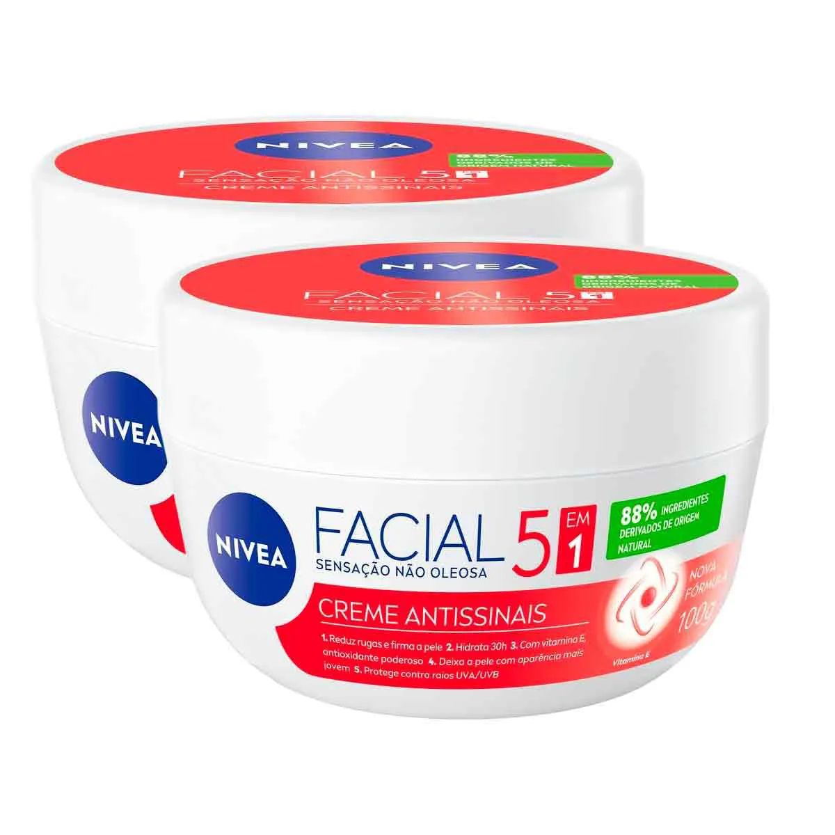 Kit Hidratante Facial Nívea Antissinais Creme 3 unidades de 100g