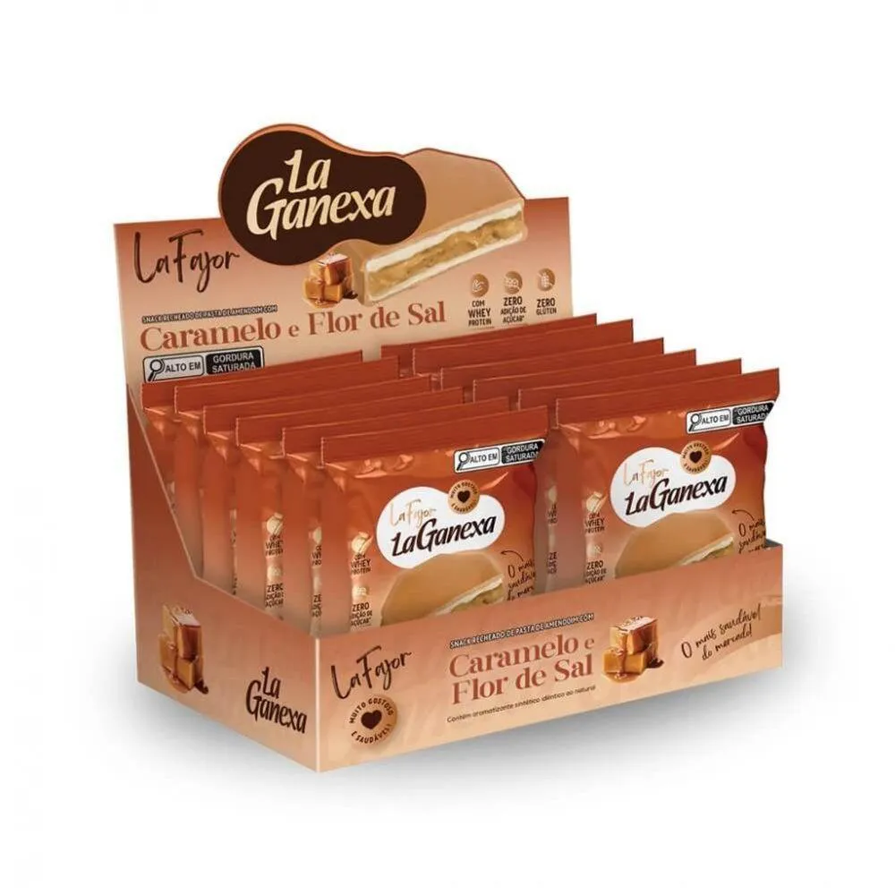 LA FAJOR LA GANEXA DISPLAY 12 UNID. 50G SABOR CARAMELO E FLOR DE SAL