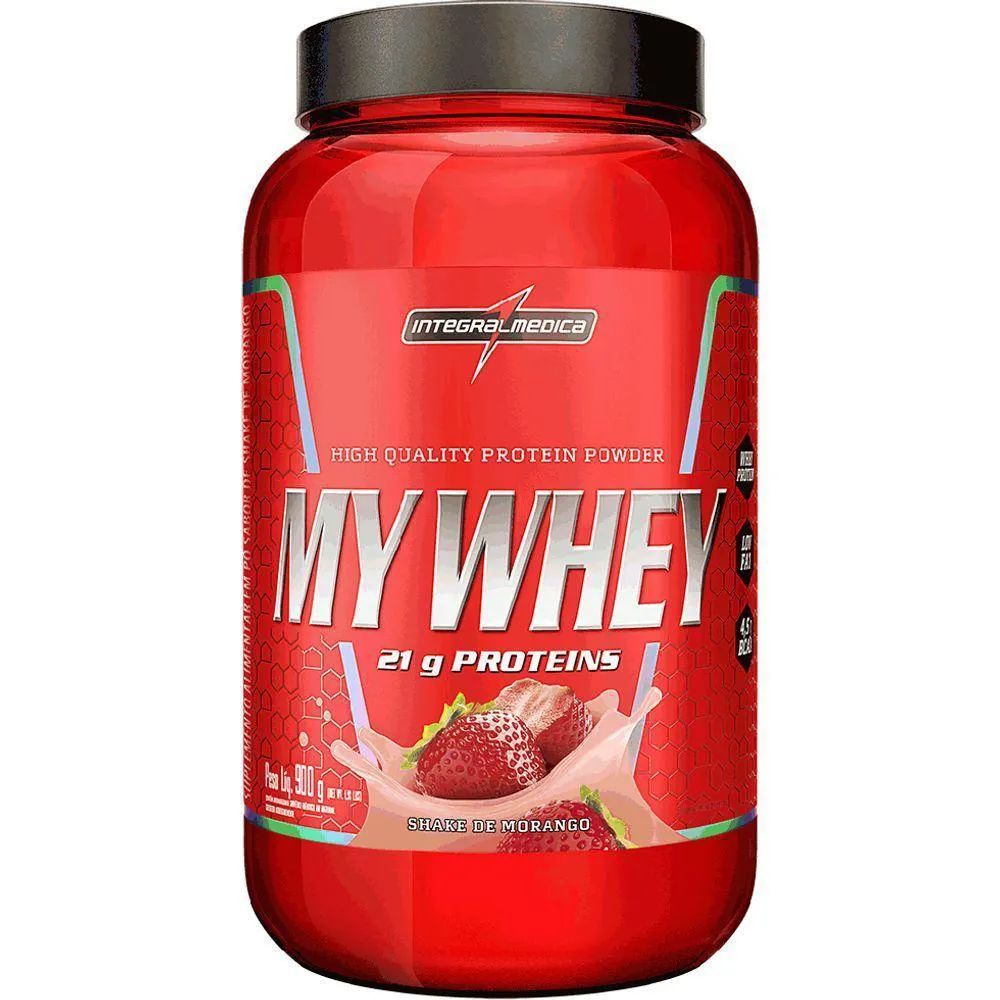 MY WHEY 900G SABOR SHAKE DE MORANGO