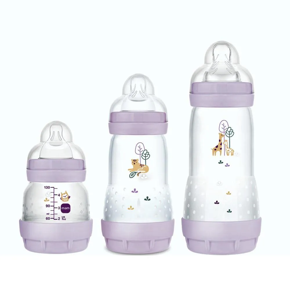 KIT COM 3 MAMADEIRAS EASY START 130/260/320ML LILáS - MAM