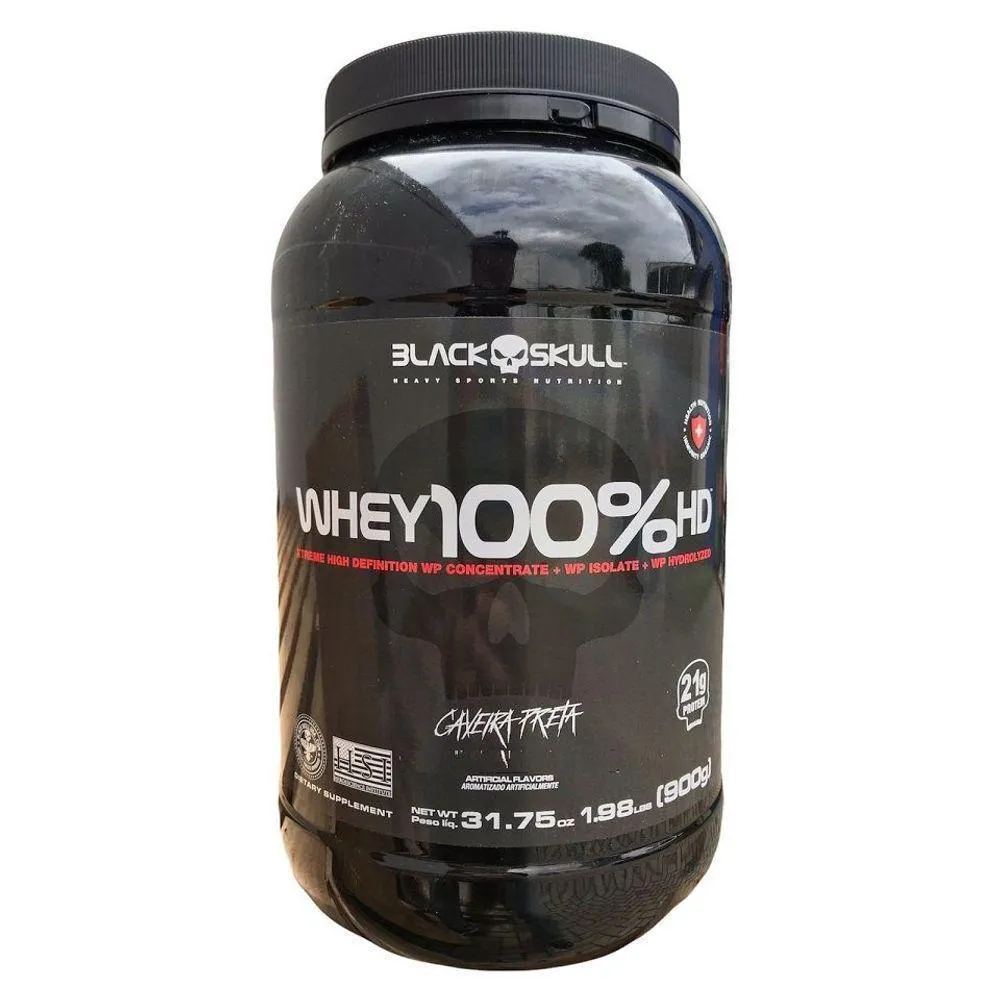 WHEY 100% HD POTE 900G SABOR MORANGO
