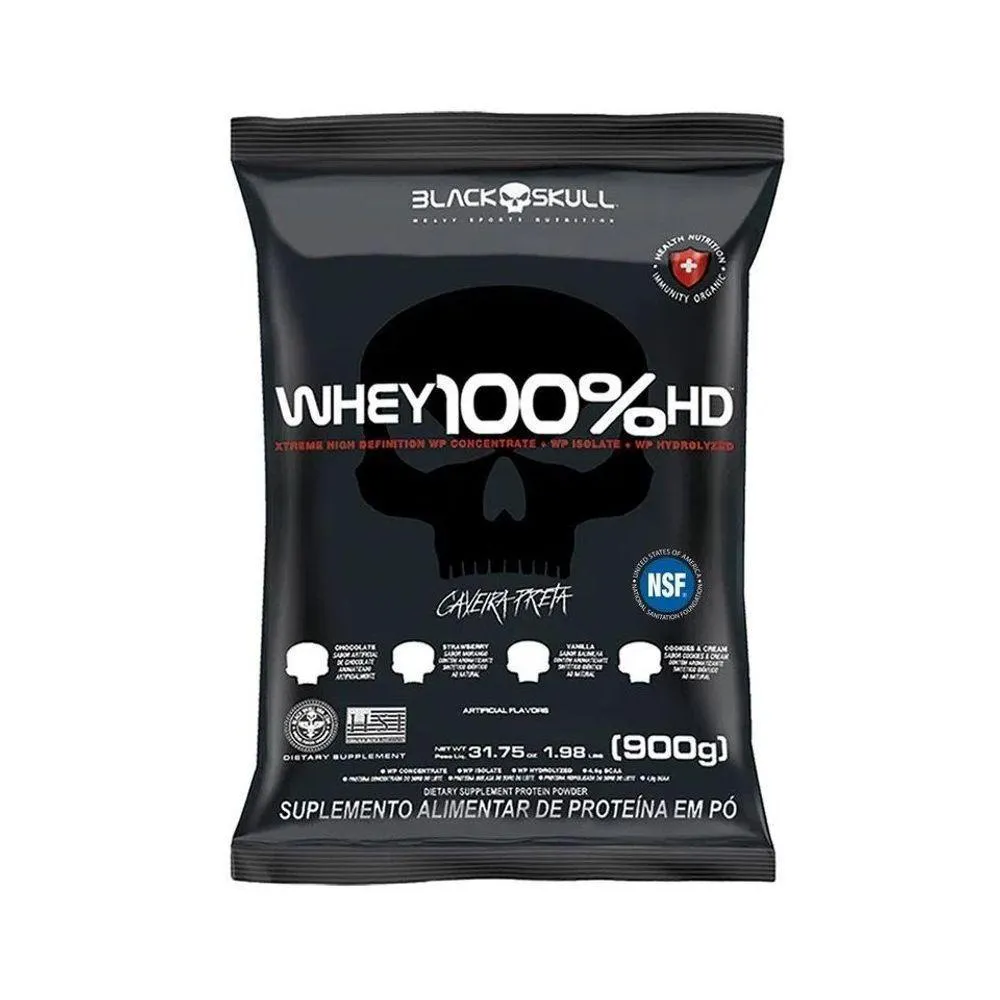 WHEY 100% HD REFIL 900G SABOR BAUNILHA
