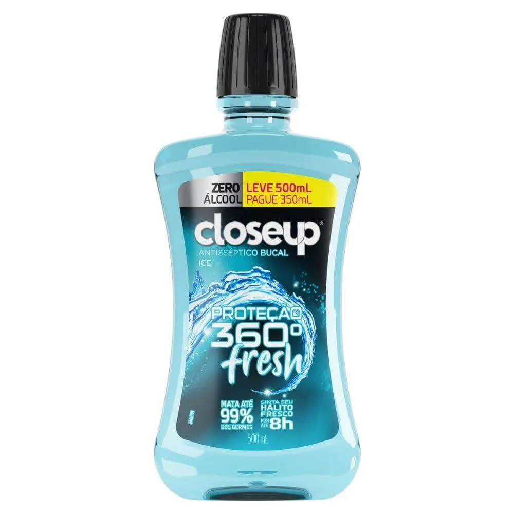 ENXAGUATóRIO BUCAL CLOSE-UP 500ML ICE COM ÁLCOOL