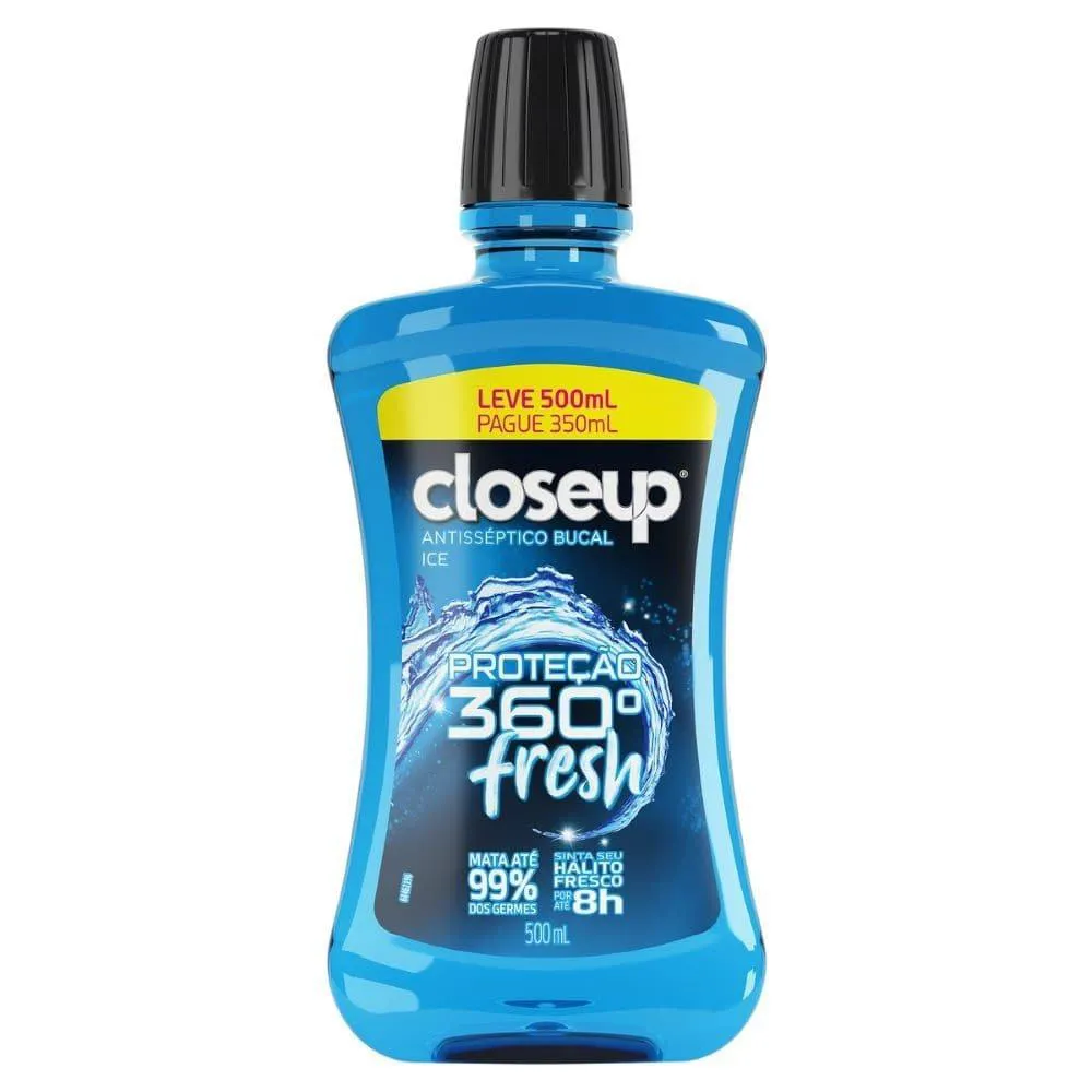 ENXAGUATóRIO BUCAL CLOSE-UP 500ML ICE COM ÁLCOOL