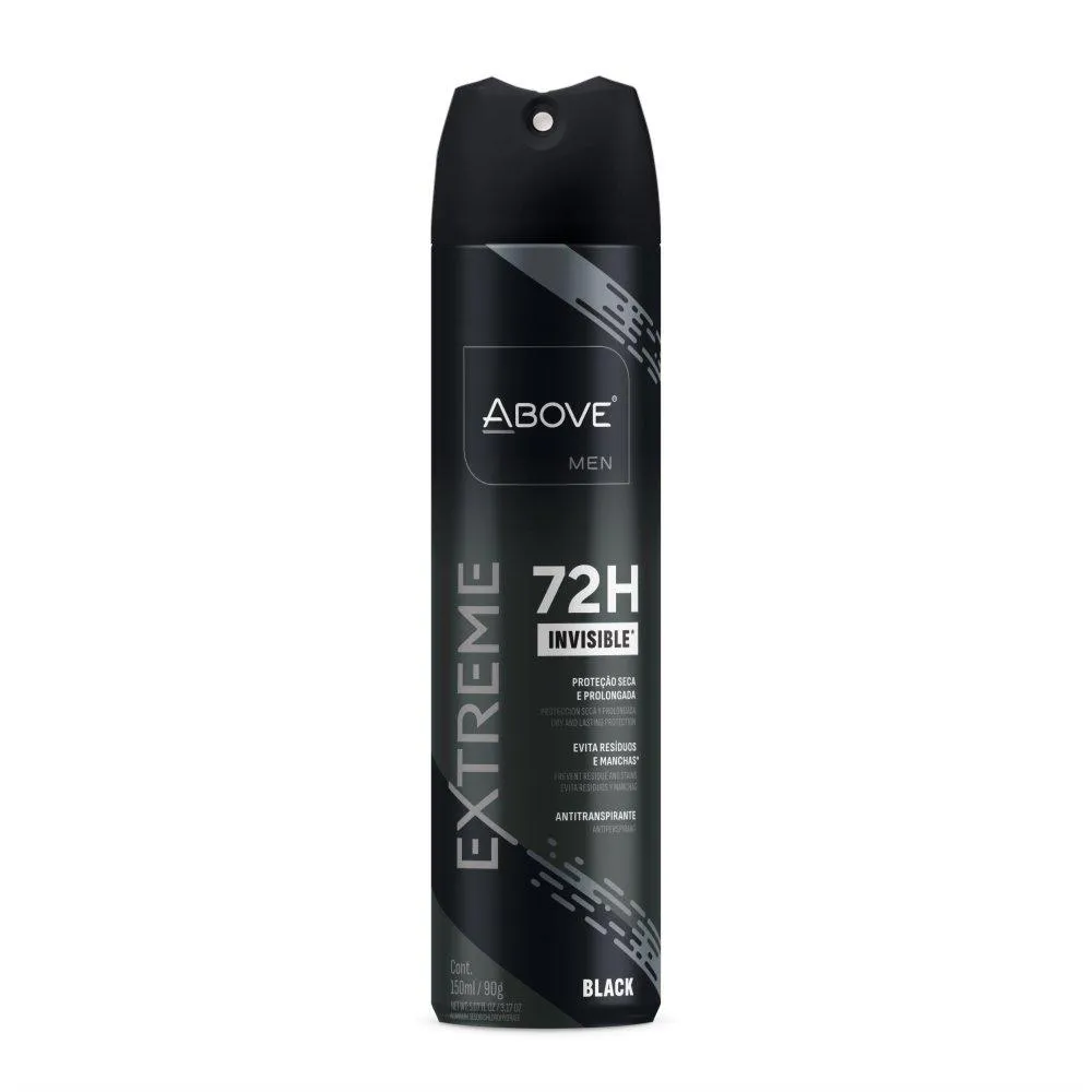 DESODORANTE ABOVE AEROSOL MEN EXTREME BLACK 150ML