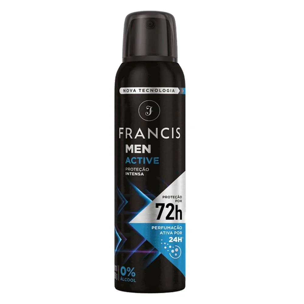 DESODORANTE FRANCIS MEN AEROSSOL ACTIVE SPORT AZUL 150ML
