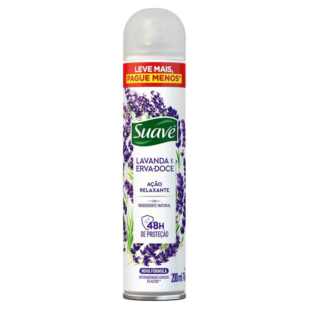 DESODORANTE SUAVE AEROSOL LAVANDA E ERVA-DOCE 200ML