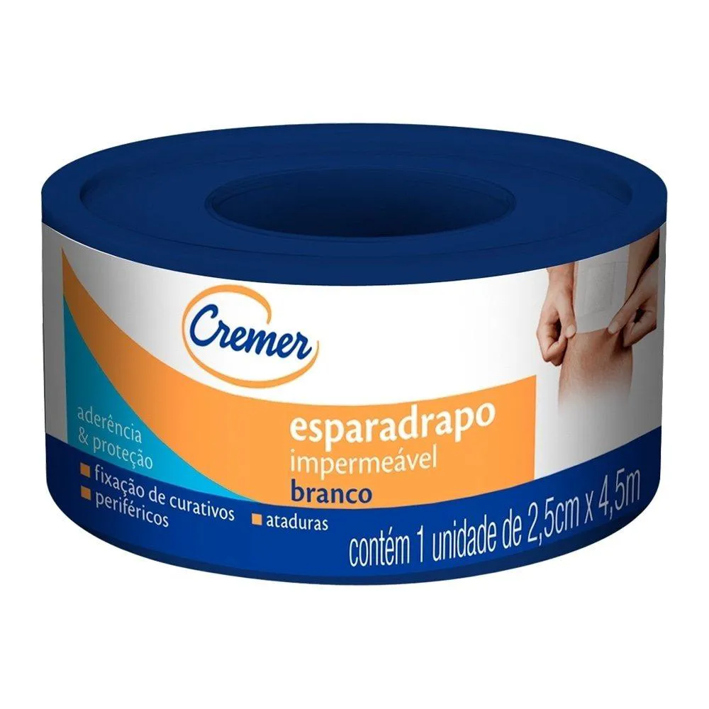 ESPARADRAPO CREMER IMPERMEáVEL 2,5CMX4,5M - EMBALAGEM COM 12 UNIDADES