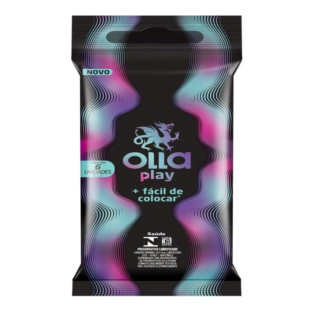 PRESERVATIVO OLLA LUBRIFICADO PLAY EMBALAGEM COM 6 UNIDADES
