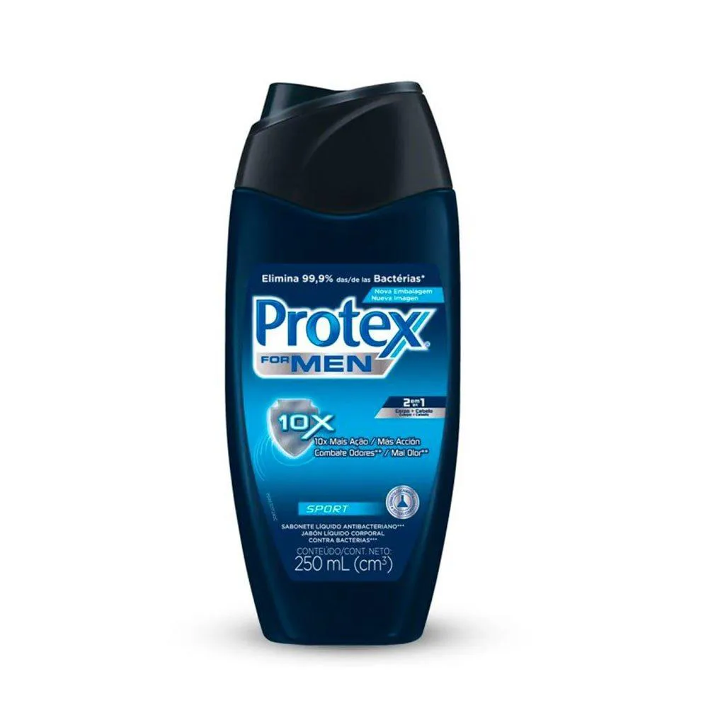 SABONETE LíQUIDO CORPORAL PROTEX FOR MEN SPORTS ANTIBACTERIANO 250ML