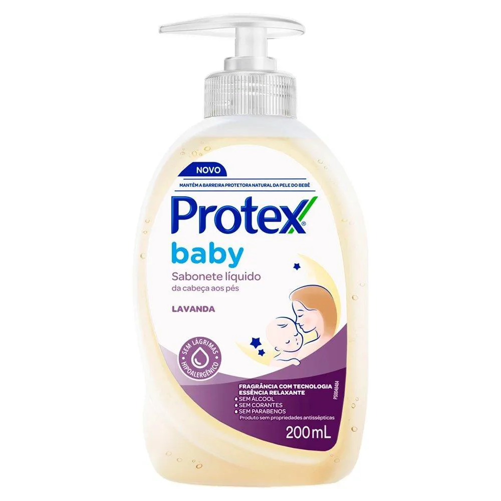 SABONETE LíQUIDO PROTEX BABY | 200ML DA CABEçA AOS PéS LAVANDA