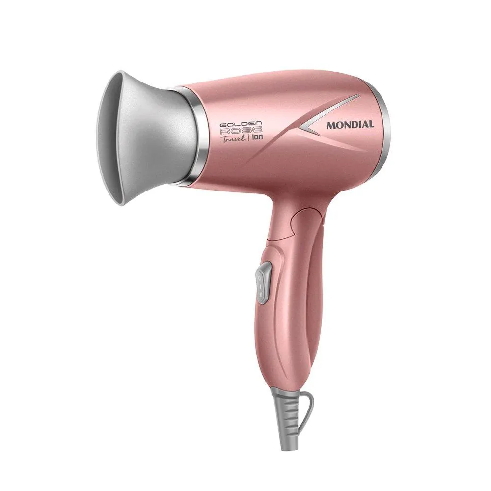 SECADOR DE CABELO MONDIAL SC-47-GR - 1200W, GOLDEN ROSE, BIVOLT 185 Rosa