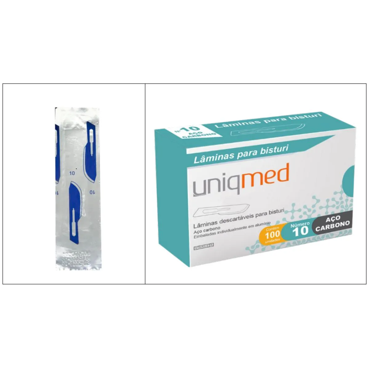 LAMINA PARA BISTURI DERMAPLANING UNIQMED VARIOS TAMANHOS AÇO 10
