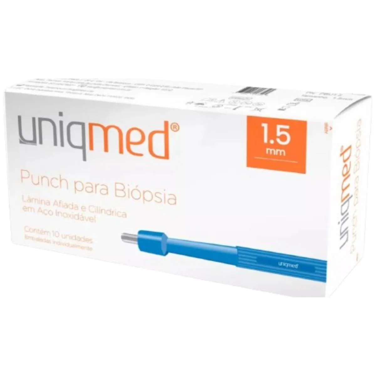 PUNCH DERMATOLóGICO 1,5 MM ESTéRIL CAIXA COM 10 UNIDADES UNIQMED