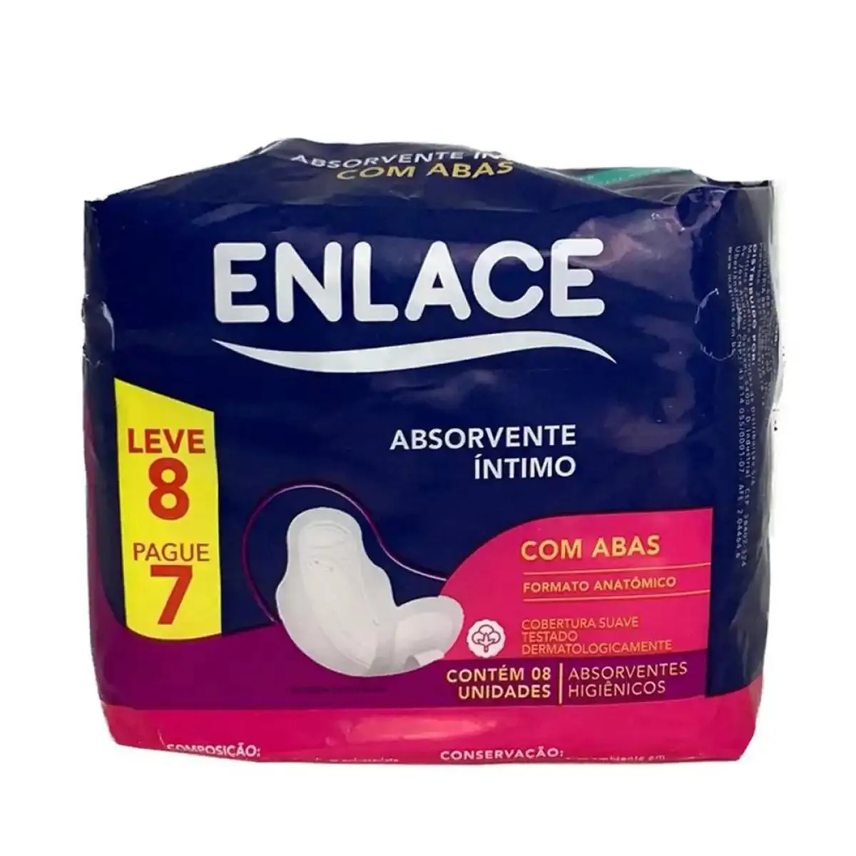 ABSORVENTE SUAVE 8 UNIDADES C/ABAS ENLACE