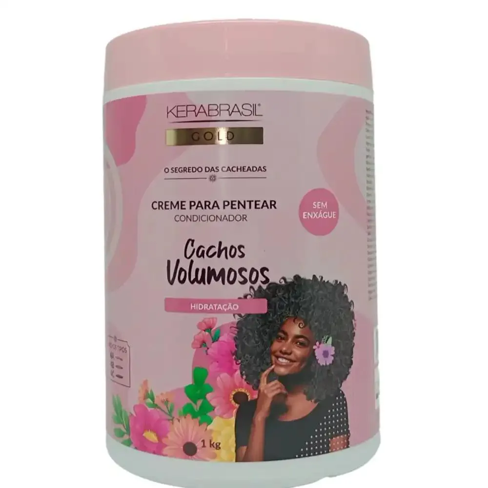 CREME DE PENTEAR KERABRASIL GOLD CACHOS VOLUMOSOS 1KG