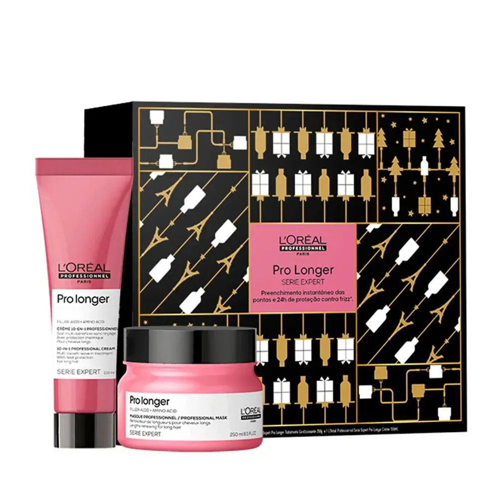 KIT L&#039ORéAL PRO LONGER MáSCARA 250ML + LEAVE-IN 10-IN-1 150ML