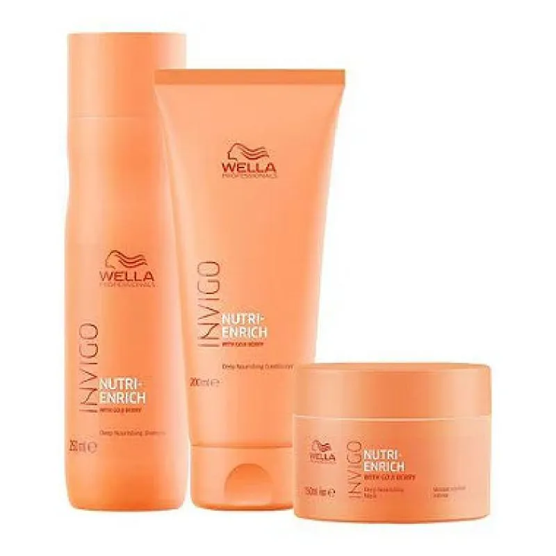 KIT  WELLA INVIGO NUTRI-ENRICH (SHAMPOO 250ML + CONDICIONADOR 200ML + MáSCARA 150ML)