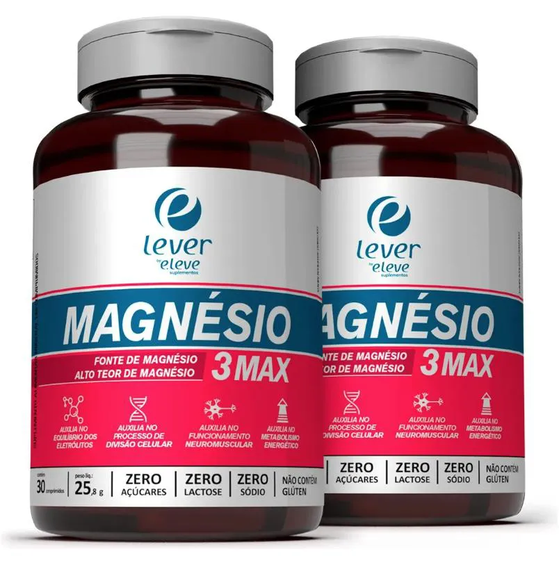 MAGNéSIO 3 MAX - 3X FONTE LIMPA DE MAGNéSIO - 2 UNIDADES