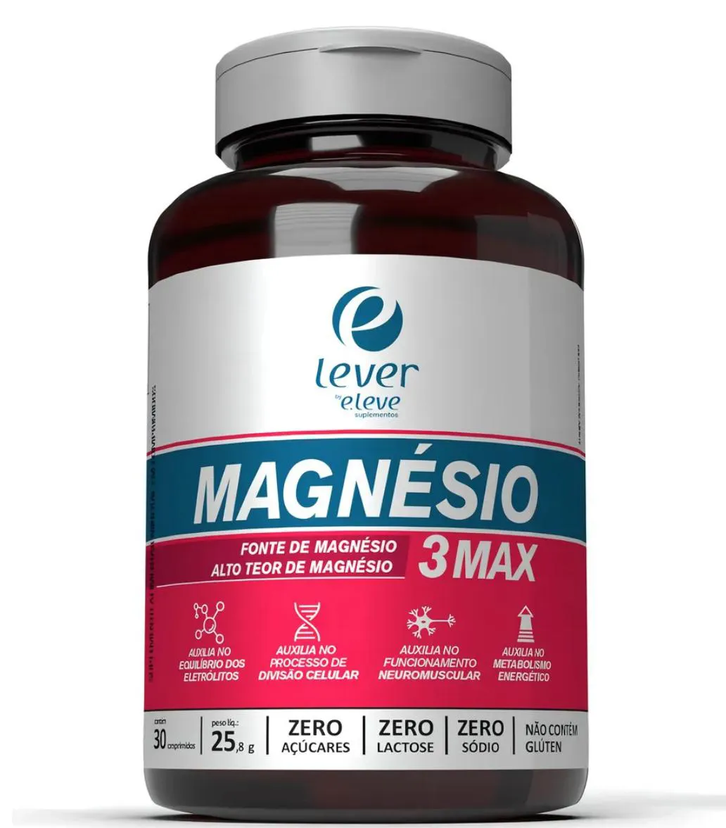 SUPLEMENTO EM CáPSULA ELEVE SUPLEMENTOS CORPO E MENTE MAGNéSIO 3 MAX BISGLICINATO DE MAGNéSIO, ESTEARATO DE MAGNéSIO, TAURATO DE MAGNéSIO