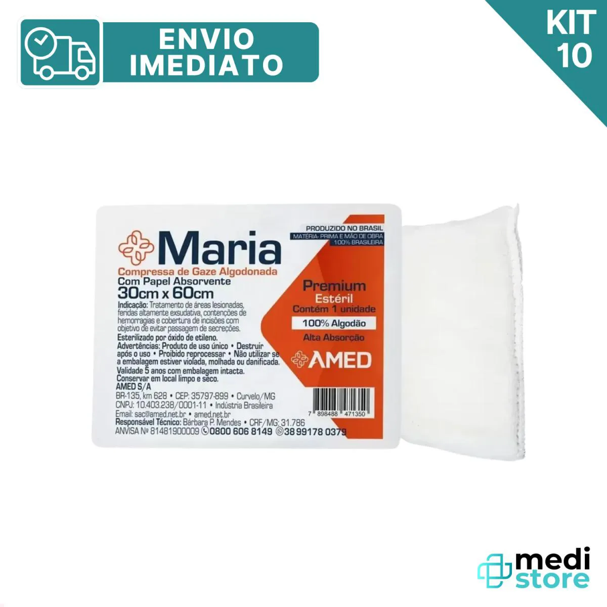 KIT 10 - CURATIVOS CIRúRGICOS ESTERILIZADOS - 30 CM X 60 CM - ENVIO IMEDIATO