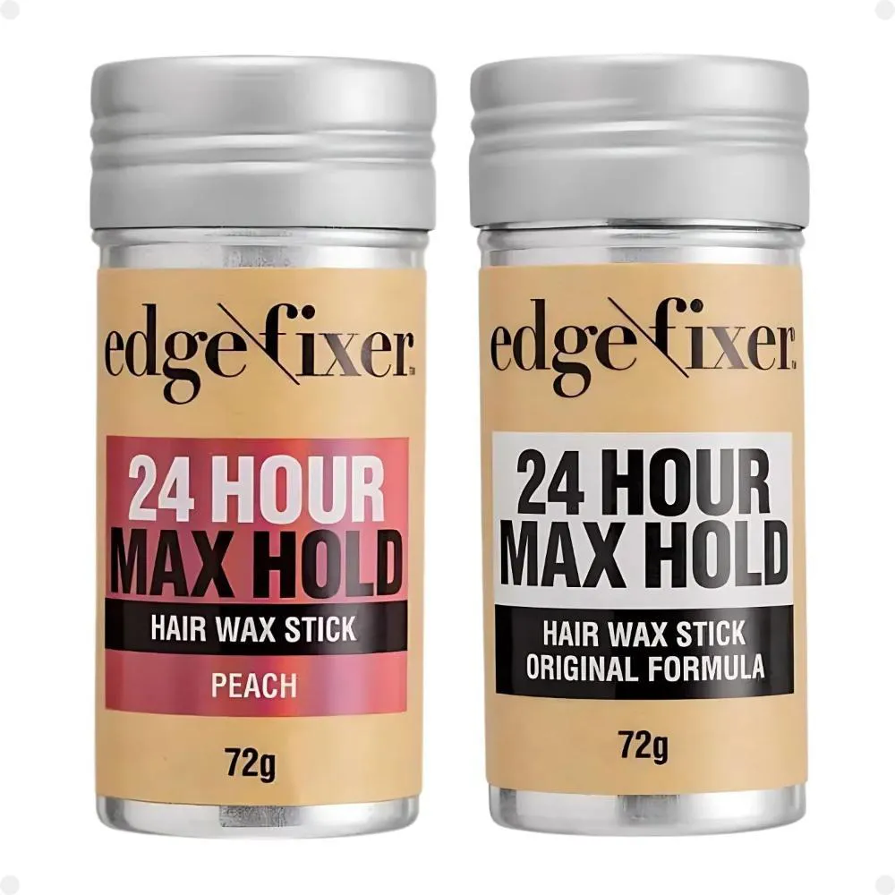KIT CERA FIXADORA DE CABELO EDGE FIXER KISS NEW YORK: ORIGINAL E PêSSEGO