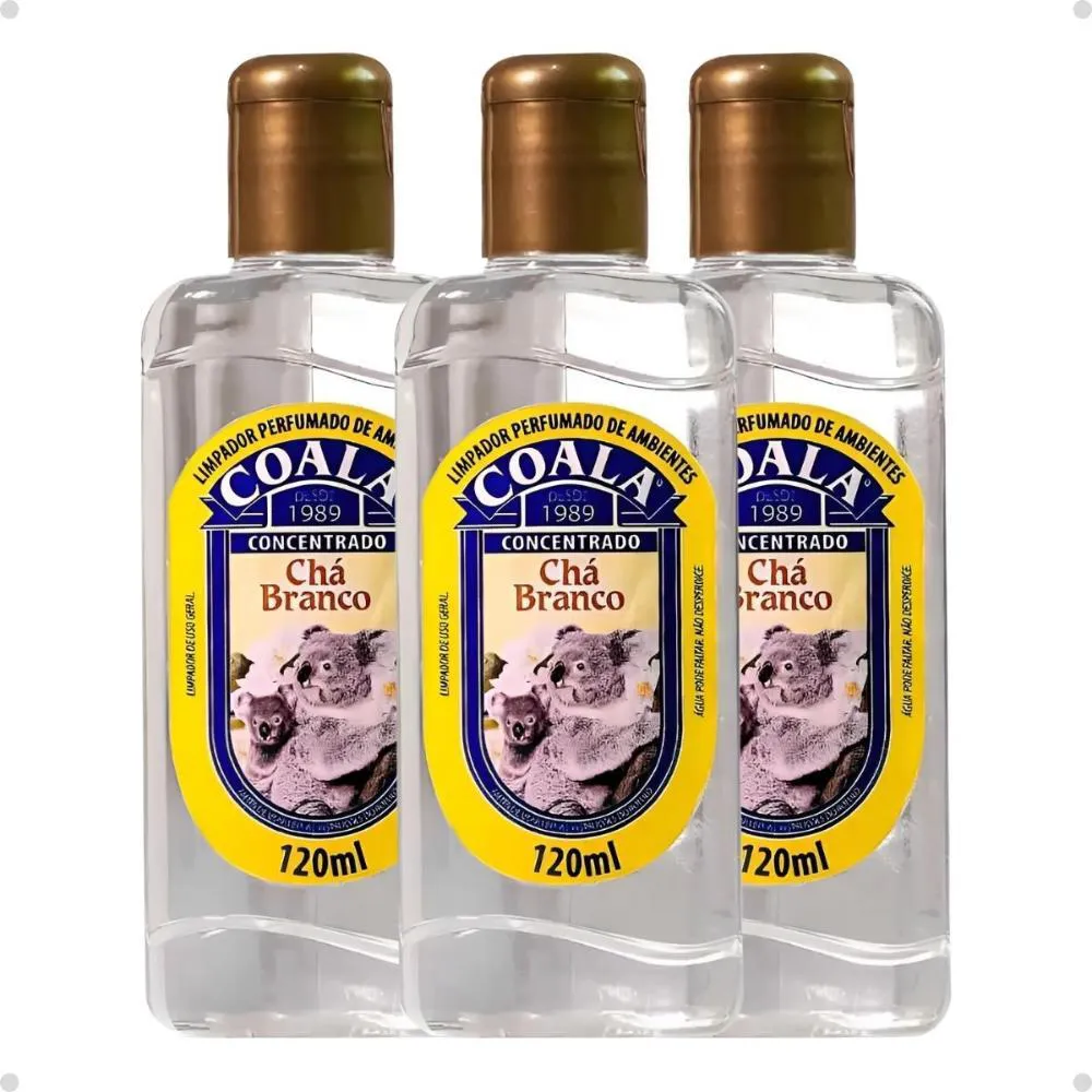 KIT COALA: 3 LIMPADOR PERFUMADO CHá BRANCO 120ML
