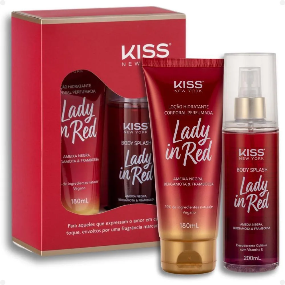 KIT CORPORAL KISS NEW YORK LADY IN RED: BODY SPLASH E LOçãO HIDRATANTE