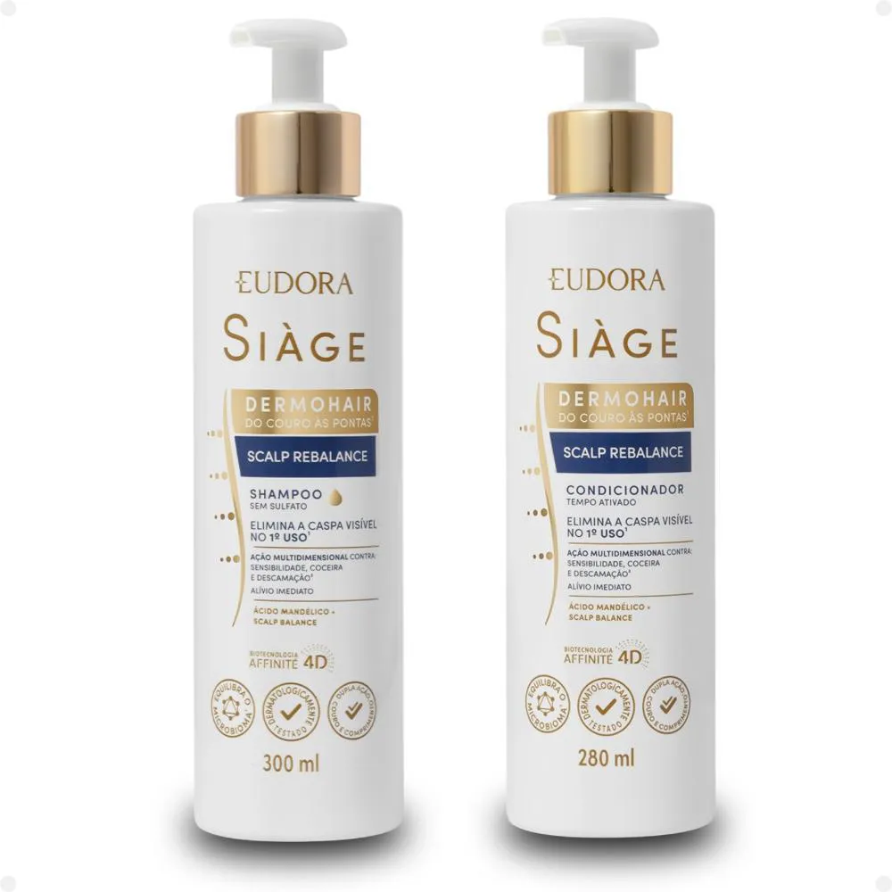 KIT EUDORA SIàGE DERMOHAIR SCALP REBALANCE: SHAMPOO E CONDICIONADOR