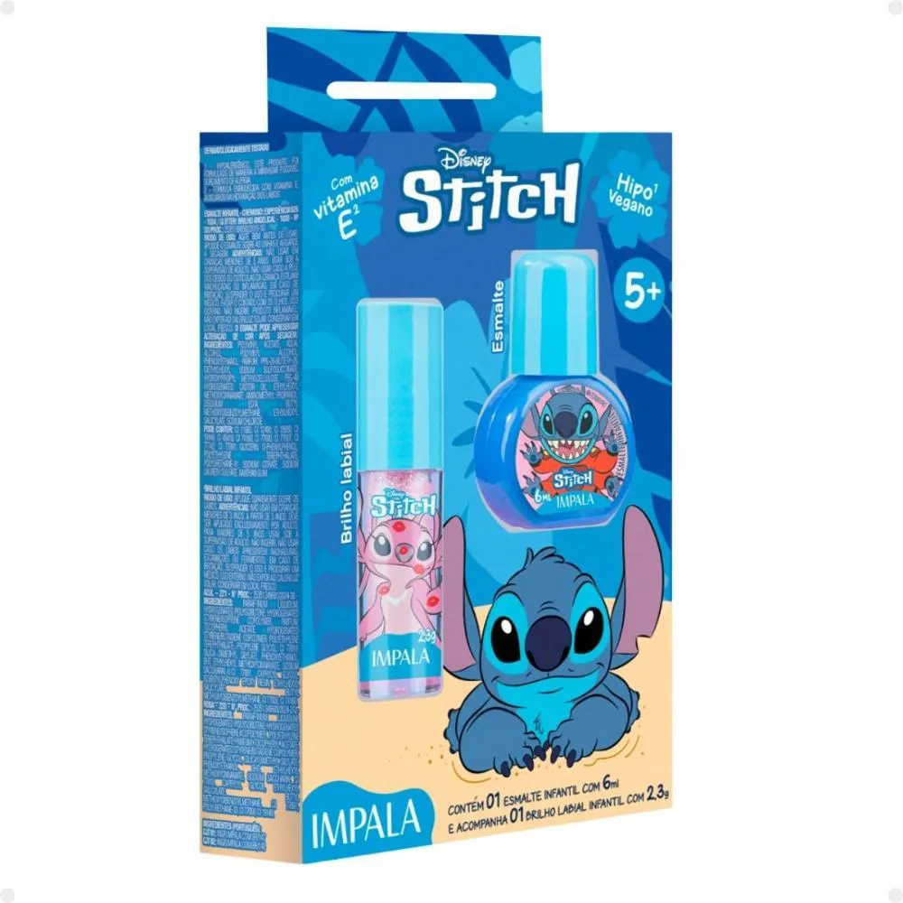KIT IMPALA STITCH: 1 ESMALTE EXPERIêNCIA E 1 BRILHO LABIAL