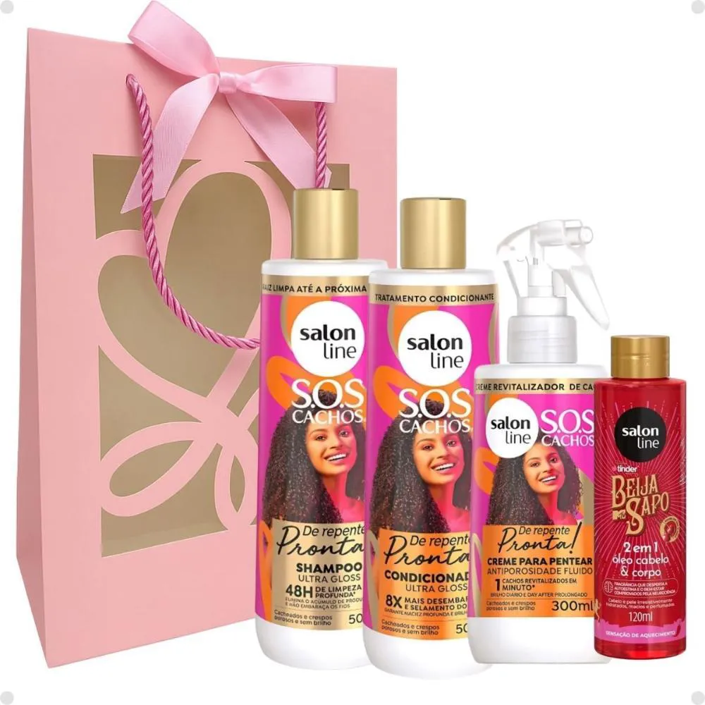 KIT PRESENTE SALON LINE DE REPENTE PRONTA!: SHAMPOO, CONDICIONADOR E CREME FLUIDO + MIMO EXCLUSIVO