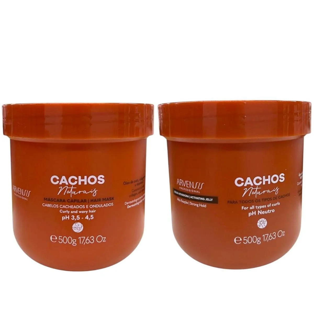 KIT ARVENSIS PROFESSIONAL CACHOS NATURAIS - MáSCARA 500G + GELEIA ALTA FIXAçãO 500G