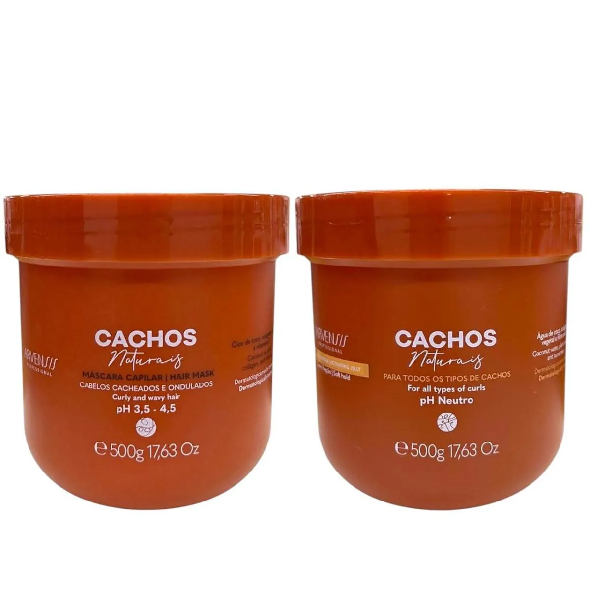 KIT ARVENSIS PROFESSIONAL CACHOS NATURAIS - MáSCARA 500G + GELEIA ATIVADORA 500G