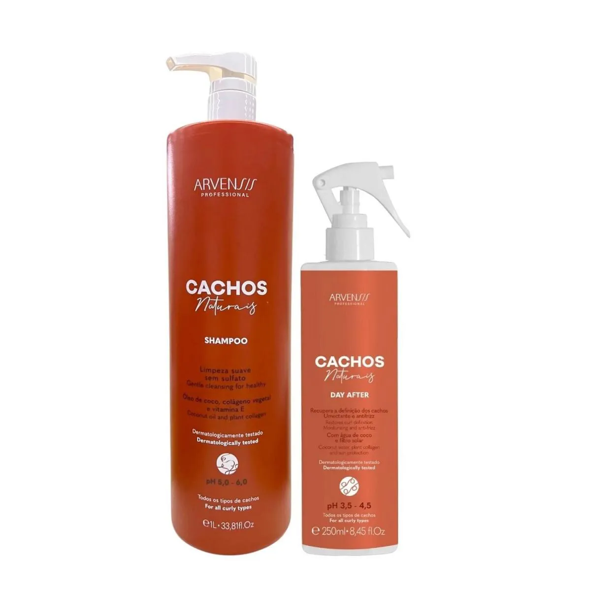 KIT ARVENSIS PROFESSIONAL CACHOS NATURAIS - SHAMPOO 1L + DAY AFTER 250ML