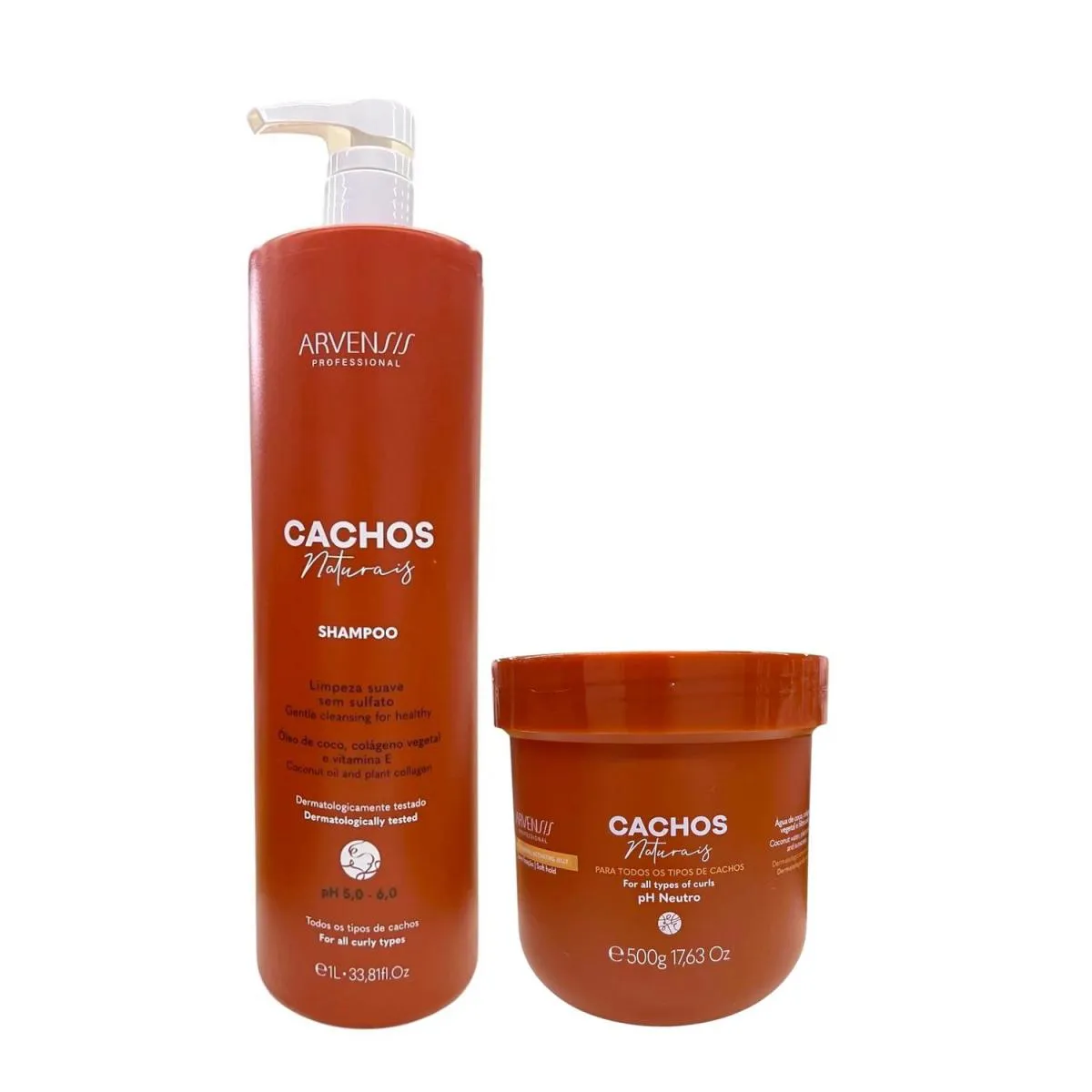 KIT ARVENSIS PROFESSIONAL CACHOS NATURAIS - SHAMPOO 1L + GELEIA ATIVADORA 500G