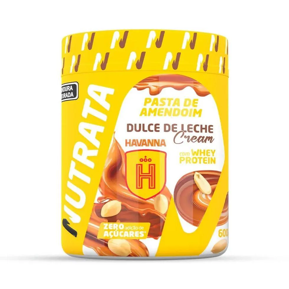 PASTA DE AMENDOIM COM WHEY PROTEIN (600G) - SABOR: DULCE DE LECHE CREAM