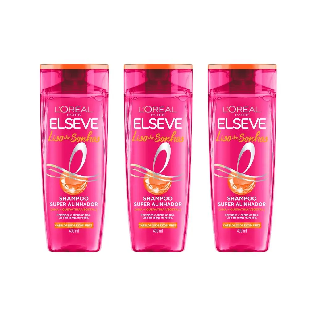 KIT ELSEVE LISO DOS SONHOS 3 SHAMPOO 400ML
