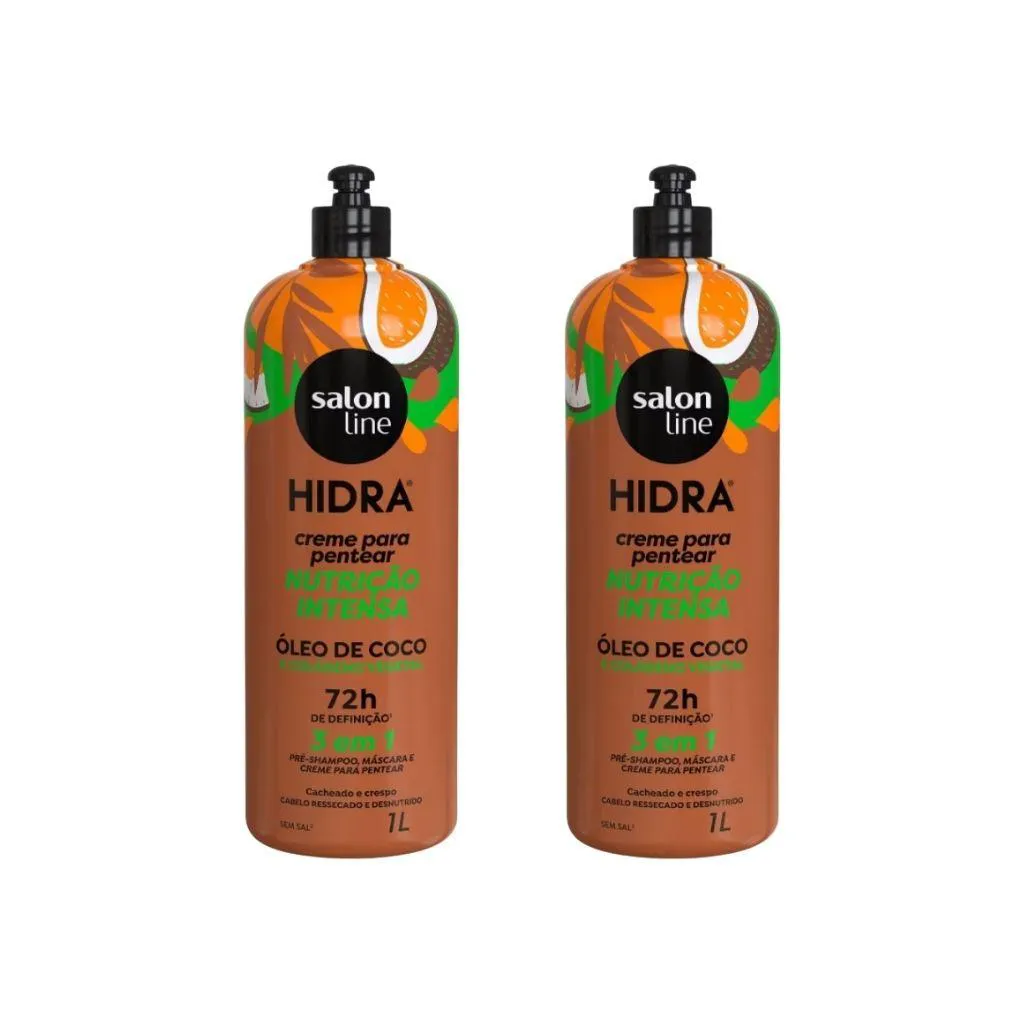CREME PARA PENTEAR SALON LINE 1KG HIDRA COCO - KIT C/ 2UN