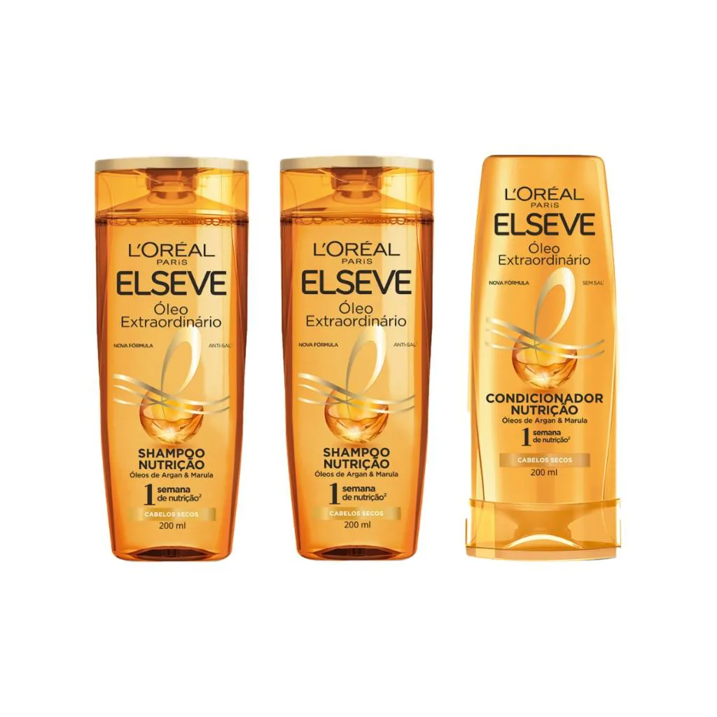 KIT ELSEVE OLEO EXTRAORDINARIO 2 SH 200ML + 1 COND 200ML