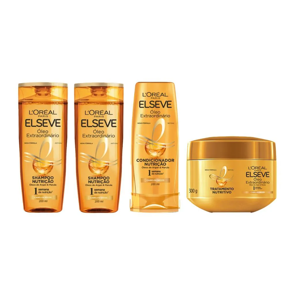 KIT ELSEVE OLEO EXTRAORDINARIO 2 SH 200ML+COND 200+MASC 300G