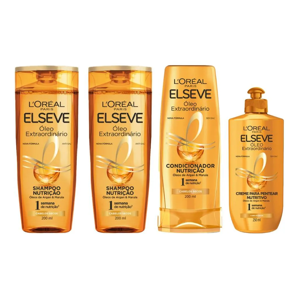 KIT ELSEVE OLEO EXTRAORDINARIO 2 SH 200ML+COND 200ML+CR PENT