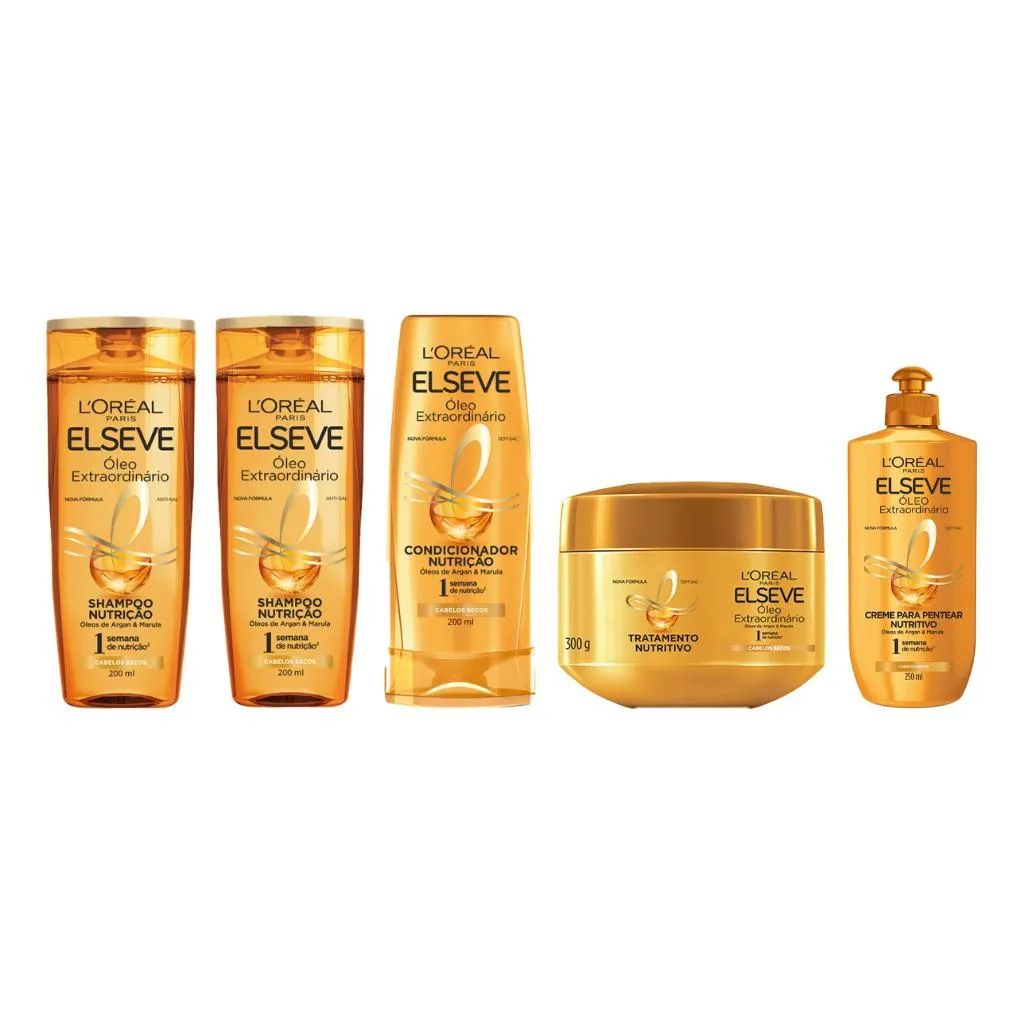 KIT ELSEVE OLEO EXTRAORDINARIO 2 SH 200ML+COND+MASC+CR PENT