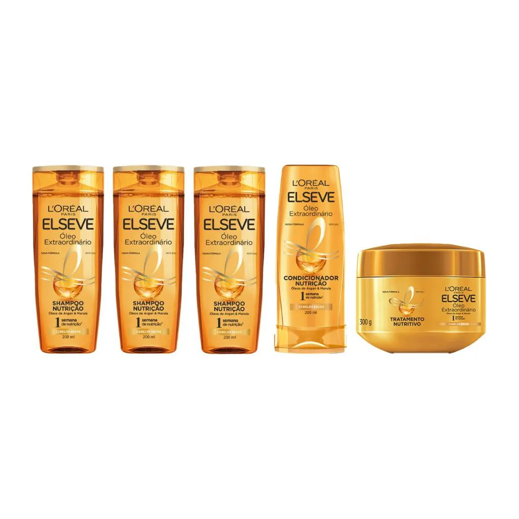 KIT ELSEVE OLEO EXTRAORDINARIO 3 SH 200ML+COND 200+MASC 300G