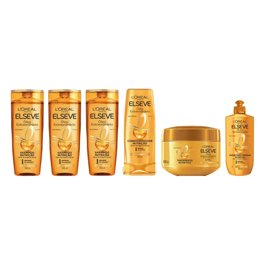 KIT ELSEVE OLEO EXTRAORDINARIO 3 SH 200ML+COND+MASC+CR PENT