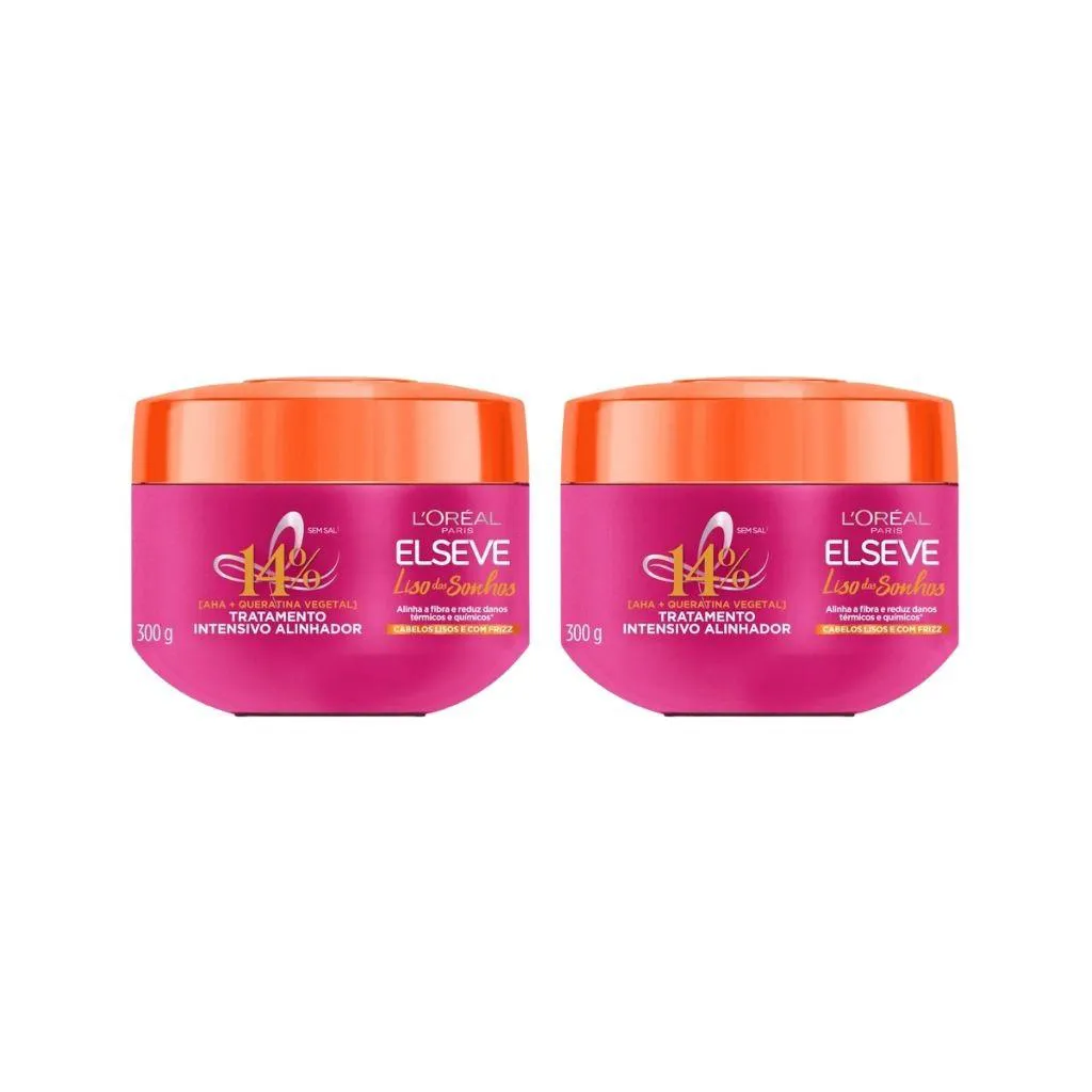 CREME DE TRATAMENTO ELSEVE 300G LISO DOS SONHOS - KIT C/ 2UN