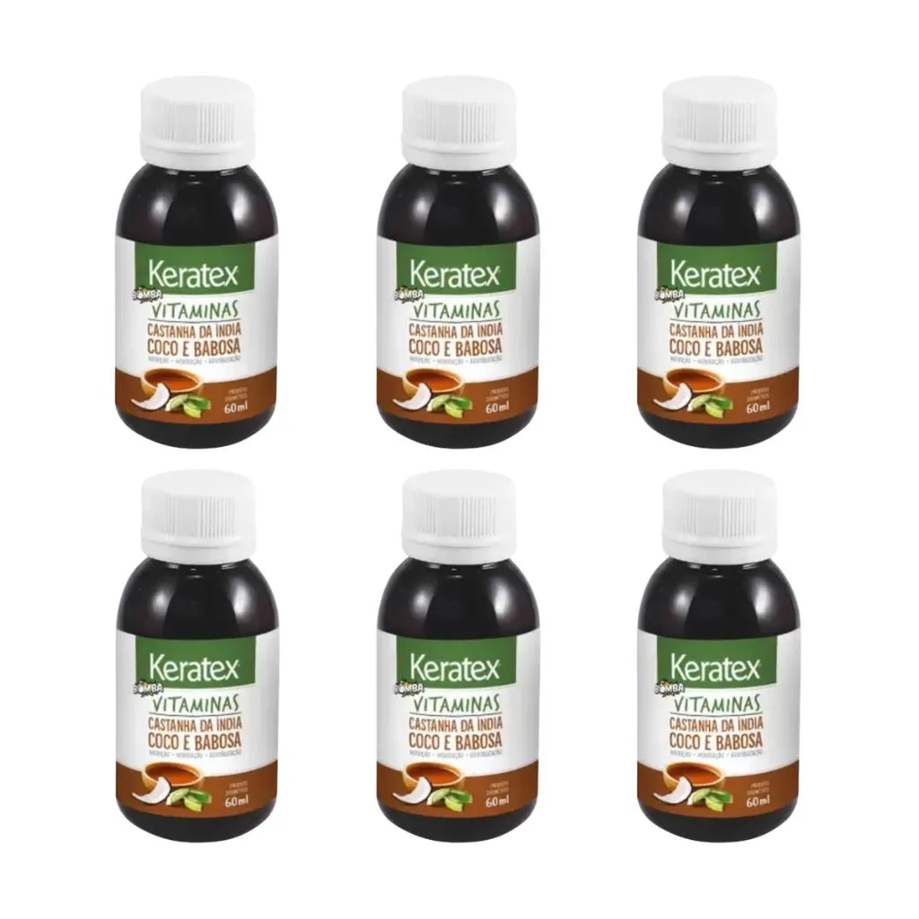 OLEO FIXED KERATEX BOMBA VITAMINAS COCO E BABOSA 60ML - 6UN