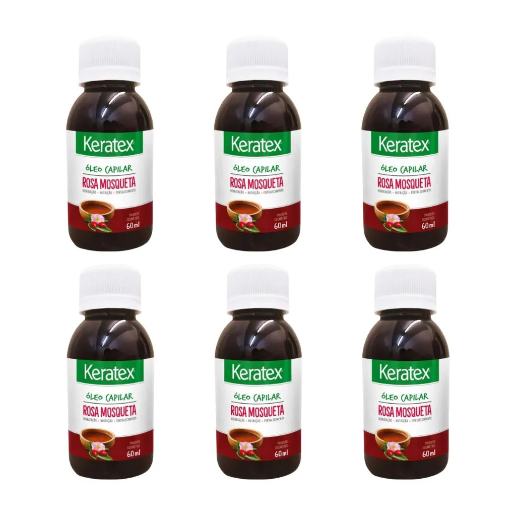 OLEO FIXED KERATEX ROSA MOSQUETA 60ML - KIT C/ 6UN