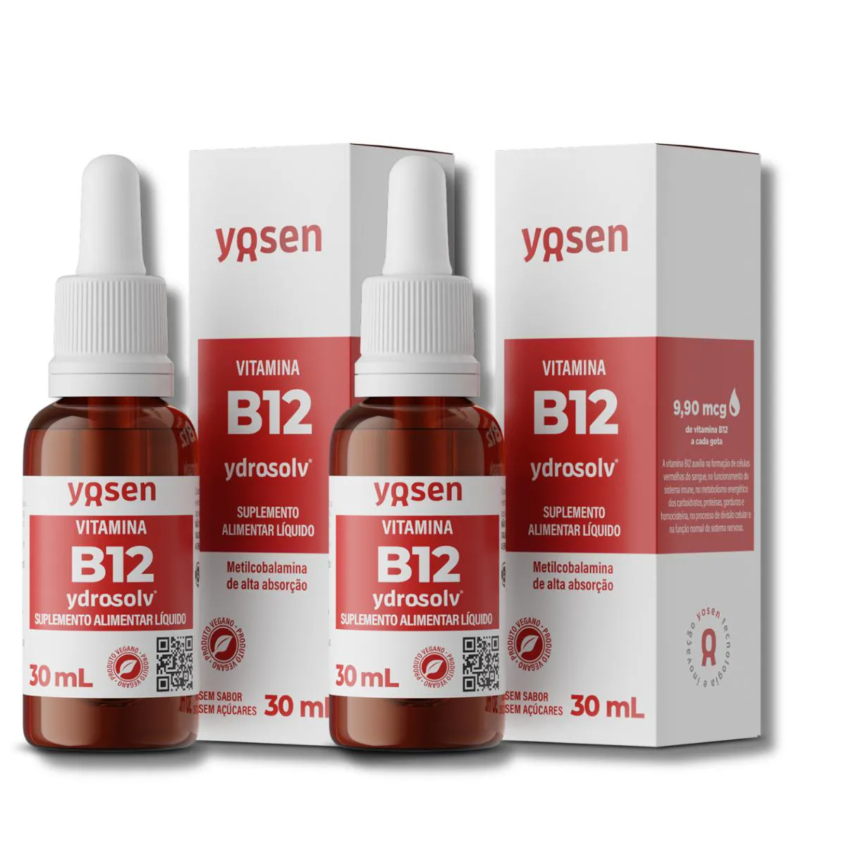 KIT 2 VITAMINA B12 YDROSOLV 30ML YOSEN