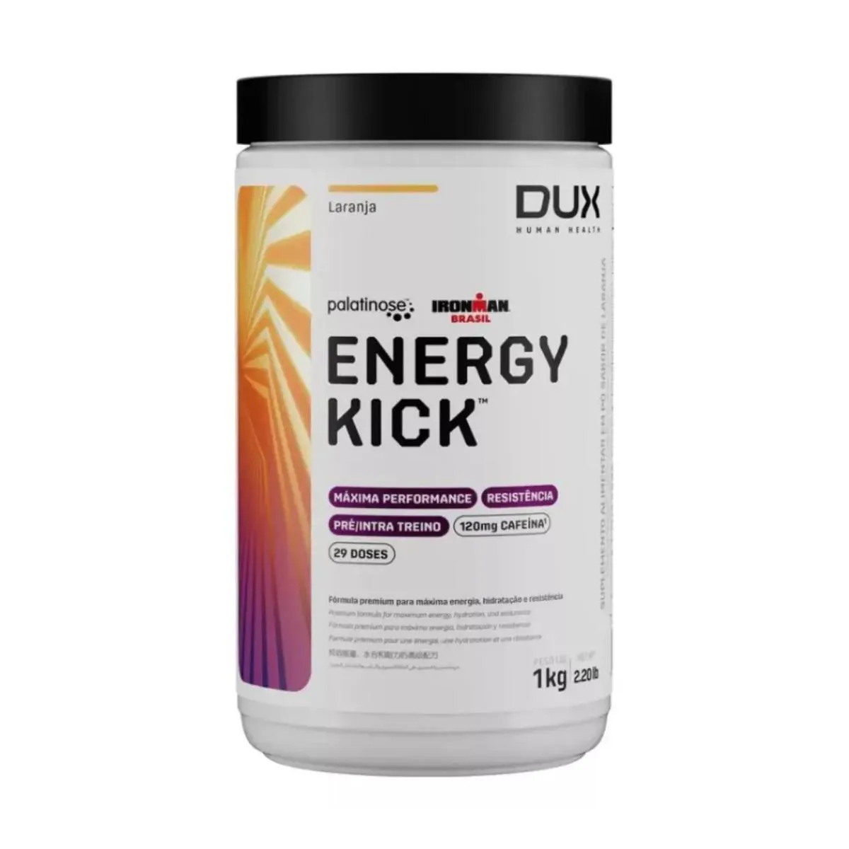 ENERGY KICK CAFFEINE 1000G DUX NUTRITION Laranja