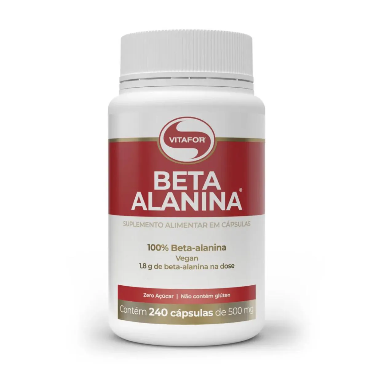 BETA ALANINA 100% PURA - VEGANA SEM SABOR 240 CAPS - VITAFOR
